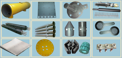 Titanium Anode, Cathode, Electrode, Housing, Earthing Electrodes, GRP pipes etc..